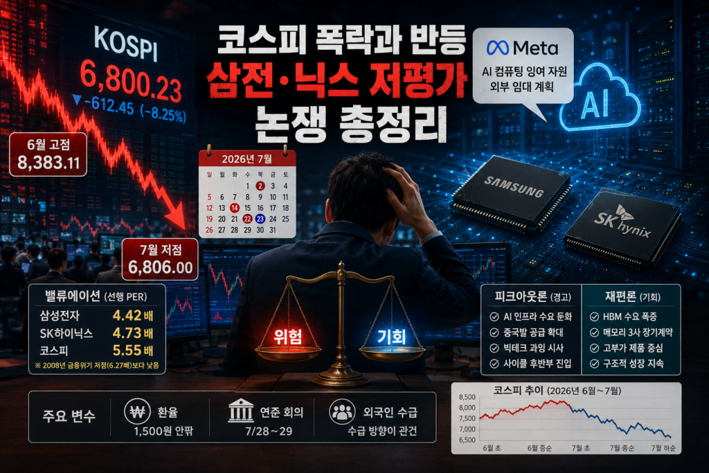 코스피 폭락과 반등, 삼전닉스 저평가 논쟁 총정리