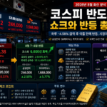 코스피 반도체 주가 흐름을 나타내는 증권사 객장의 시세 전광판