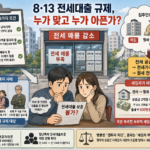 8·13 전세대출 규제 발표 이후 매물이 줄어든 서울 아파트 단지 앞 부동산 중개업소의 전세 안내문